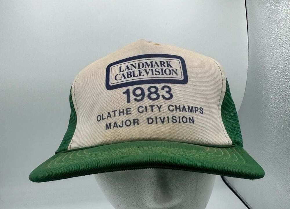 Vintage Landmark Cablevision 1983 Trucker Hat One Size Green Mesh